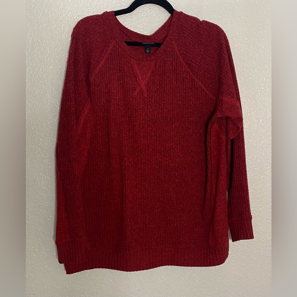 Torrid Red Long Sleeve Sweater With side Pattern Size 1